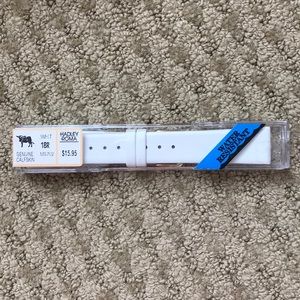 White Genuine Calfskin Watch Band